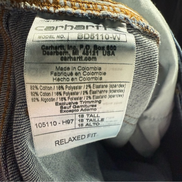 Carhartt Jeans Women 18 Tall Rugged Flex Relaxed Fit Double-Front Denim Stretch - Picture 10 of 10